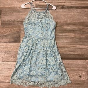 Francesca's Collections Aqua Lace Dress
